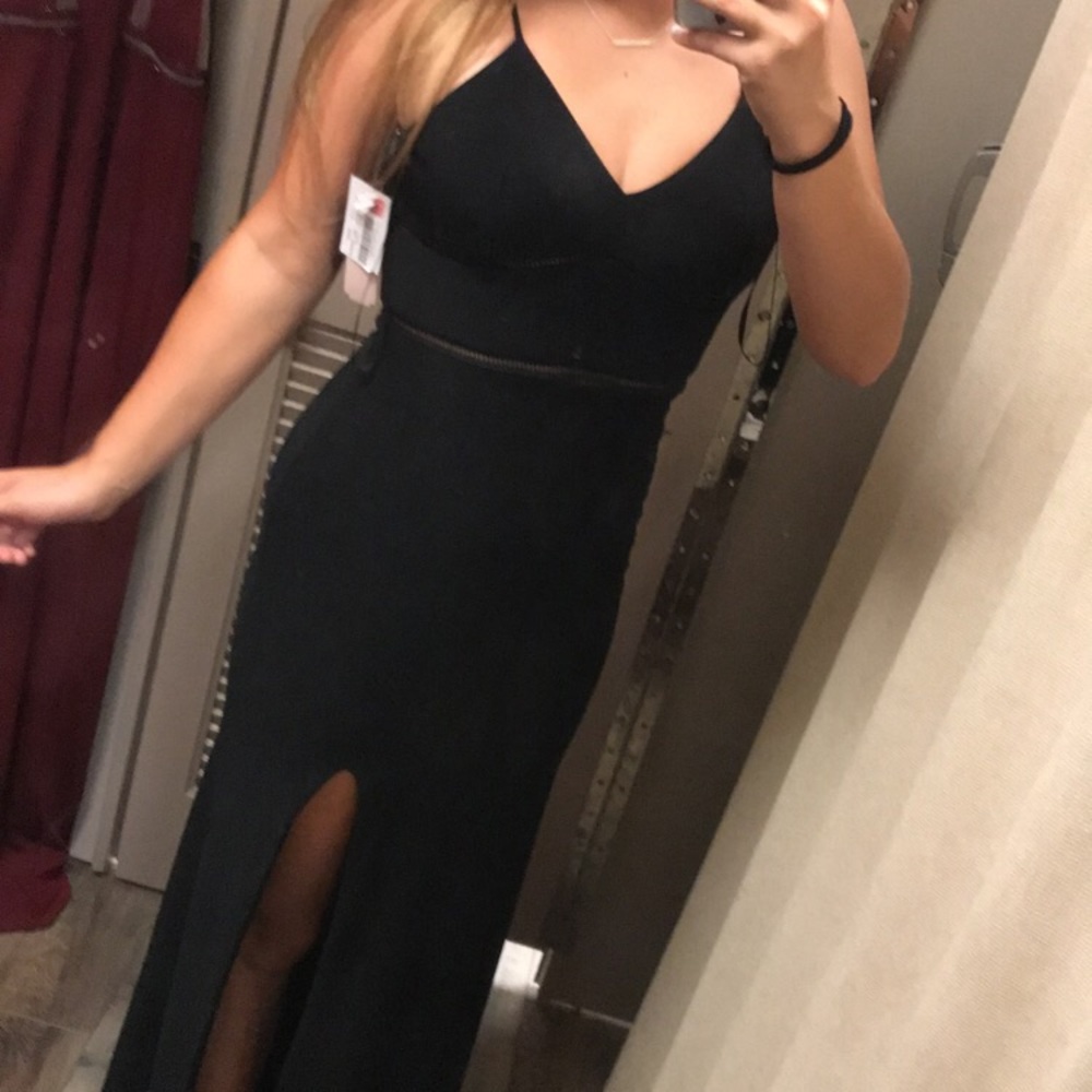 Long black tight dress